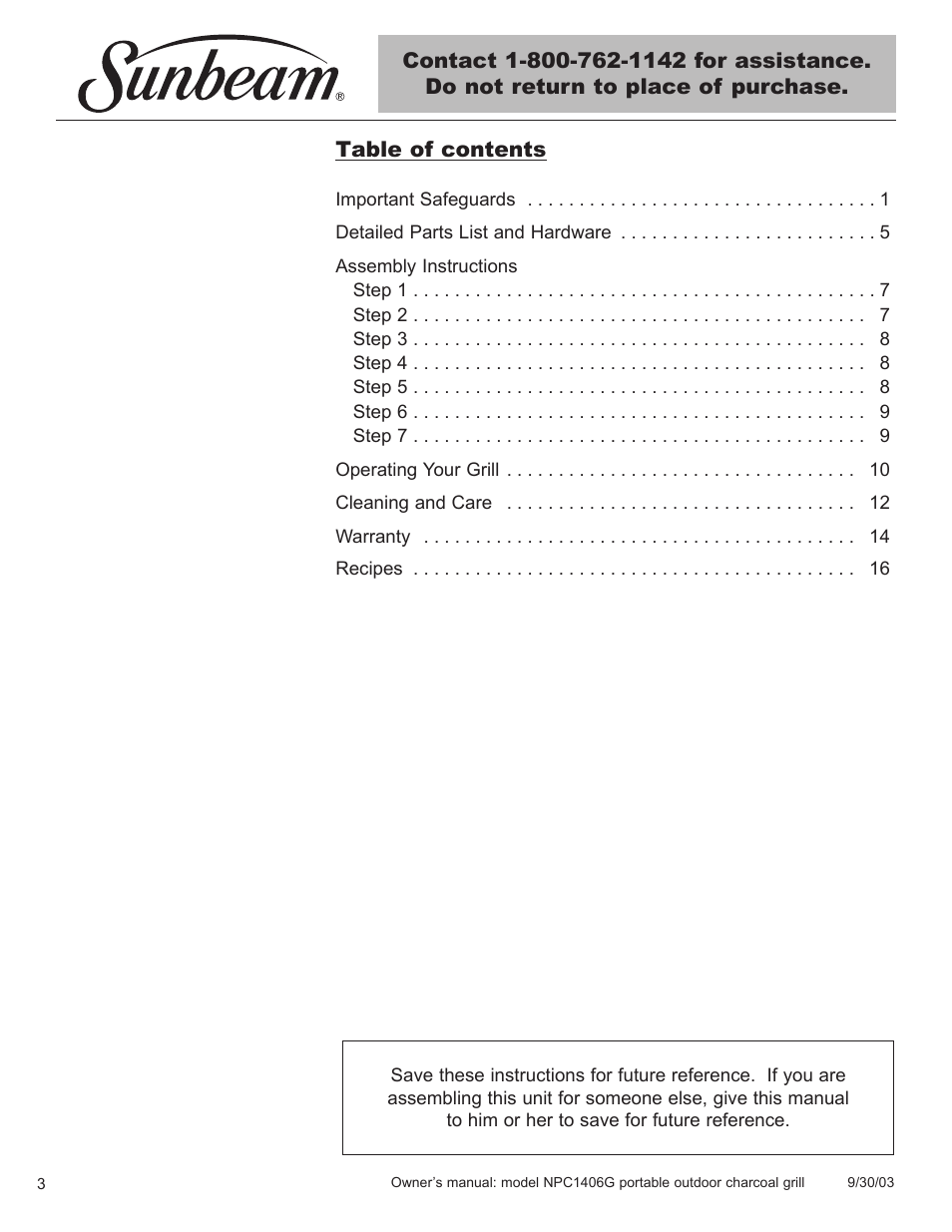 Blue Rhino NPC1406G User Manual | Page 4 / 24