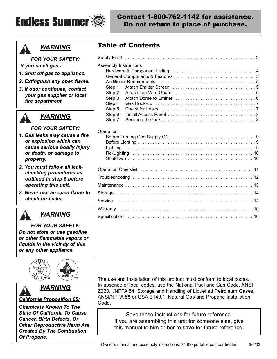 Warning | Blue Rhino 71400 User Manual | Page 2 / 40