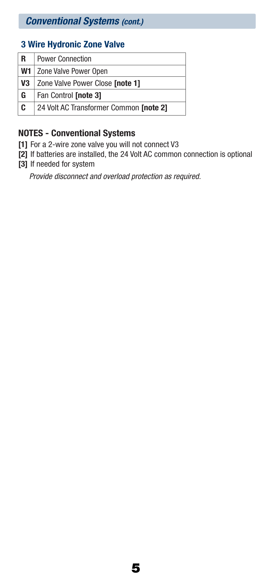 Conventional systems | Braeburn 1025NC User Manual | Page 5 / 11