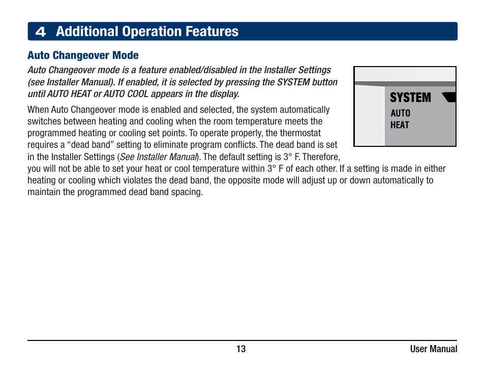 4 additional operation features | Braeburn 3220 User Manual User Manual | Page 13 / 20
