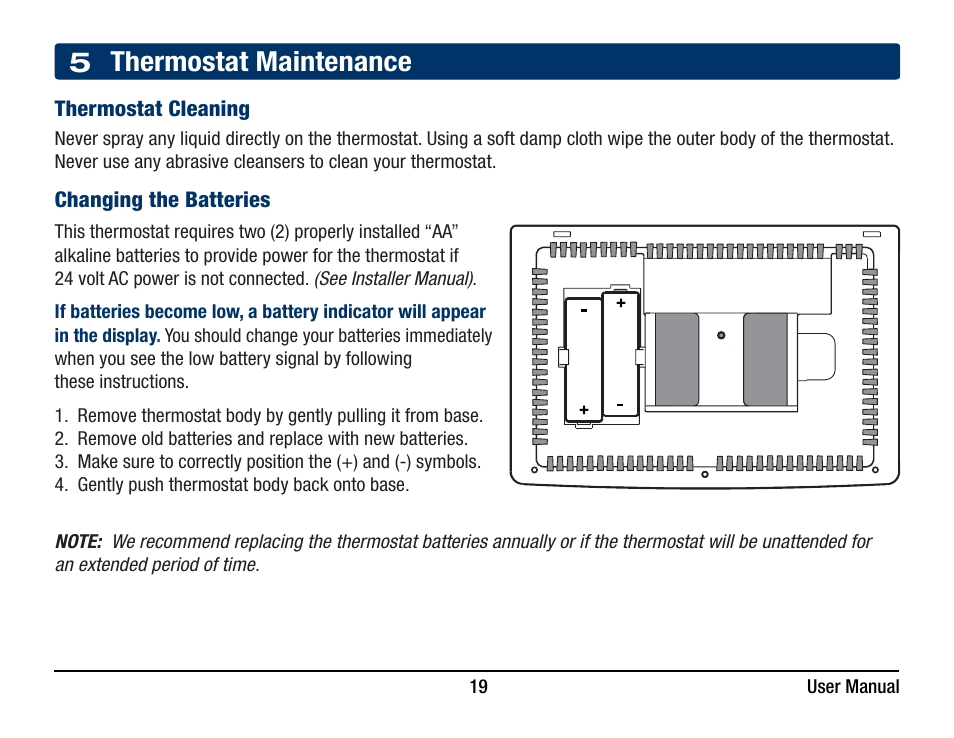 5 thermostat maintenance | Braeburn 3220 User Manual User Manual | Page 19 / 20