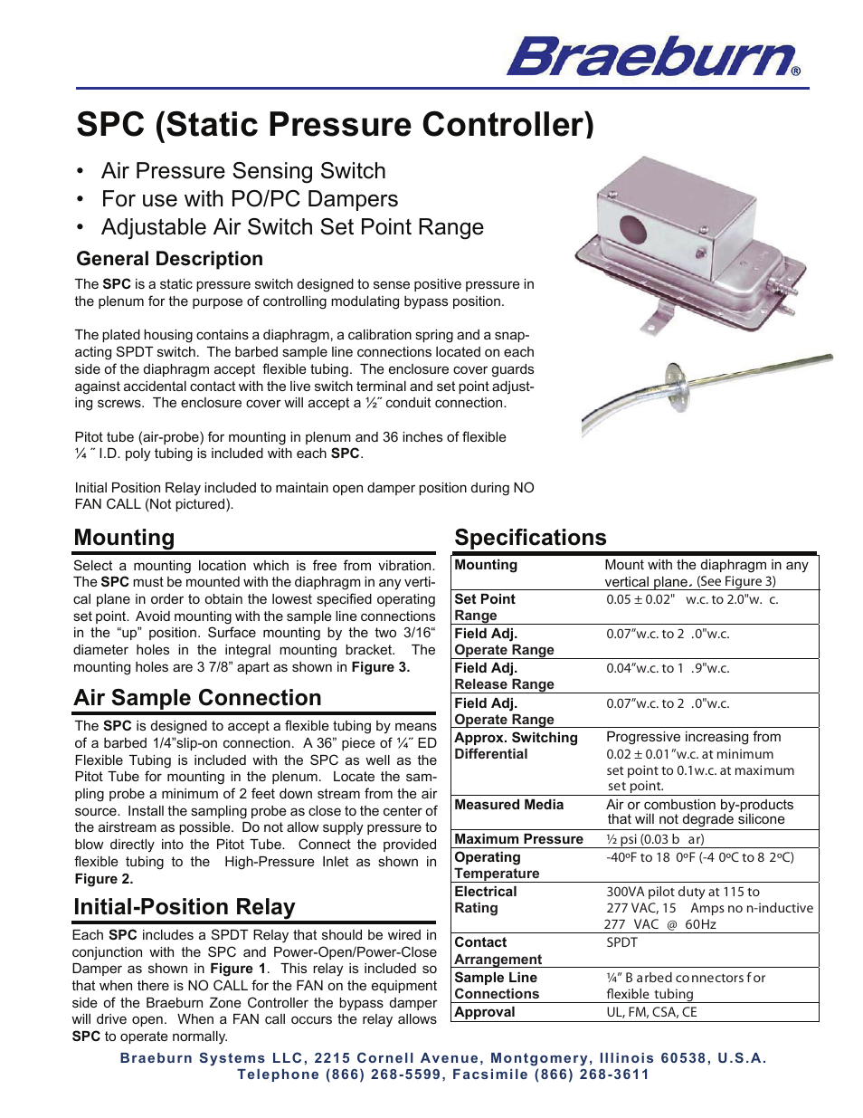 Braeburn SPC User Manual | 2 pages