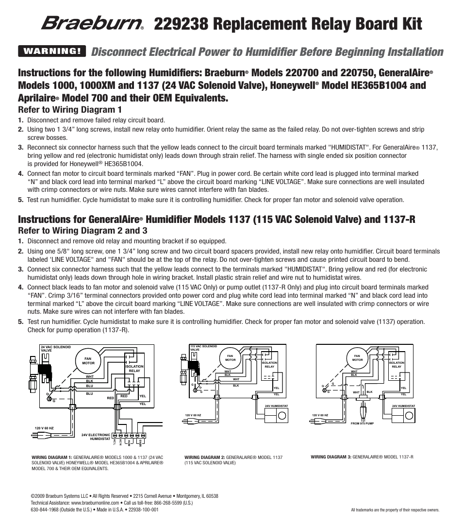 Braeburn 229238 User Manual | 1 page