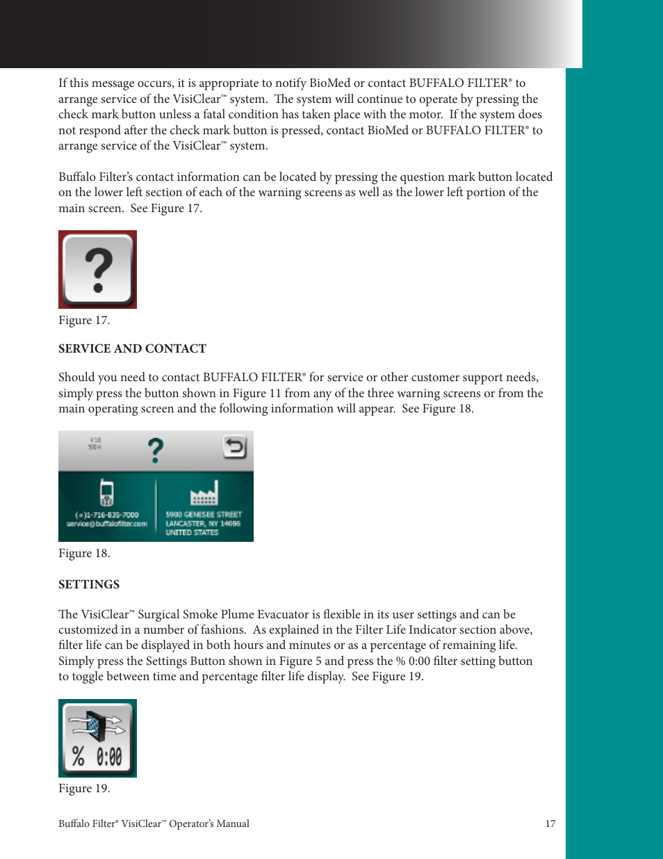 Buffalo Filter VisiClear User Manual | Page 17 / 30