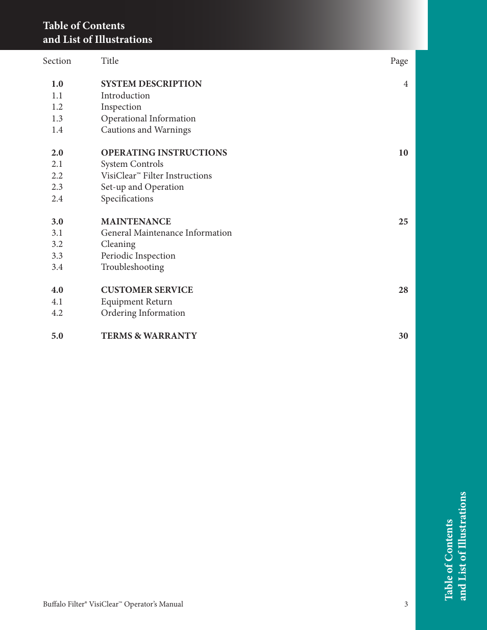 Buffalo Filter VisiClear User Manual | Page 3 / 30