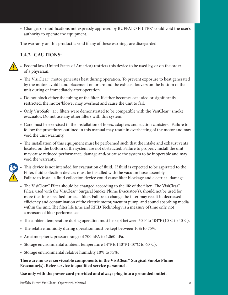 Buffalo Filter VisiClear User Manual | Page 8 / 30