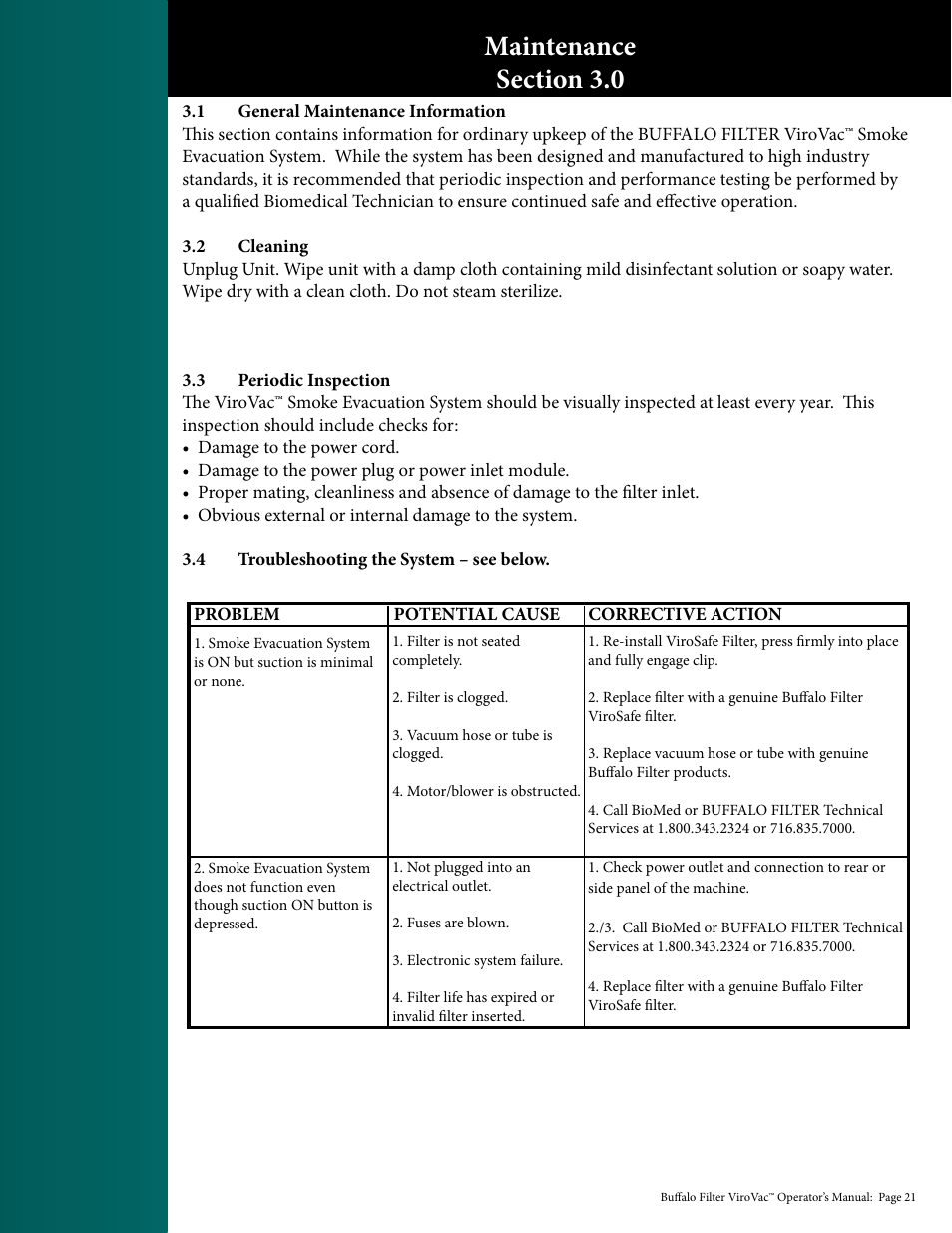 Buffalo Filter ViroVac User Manual | Page 22 / 26