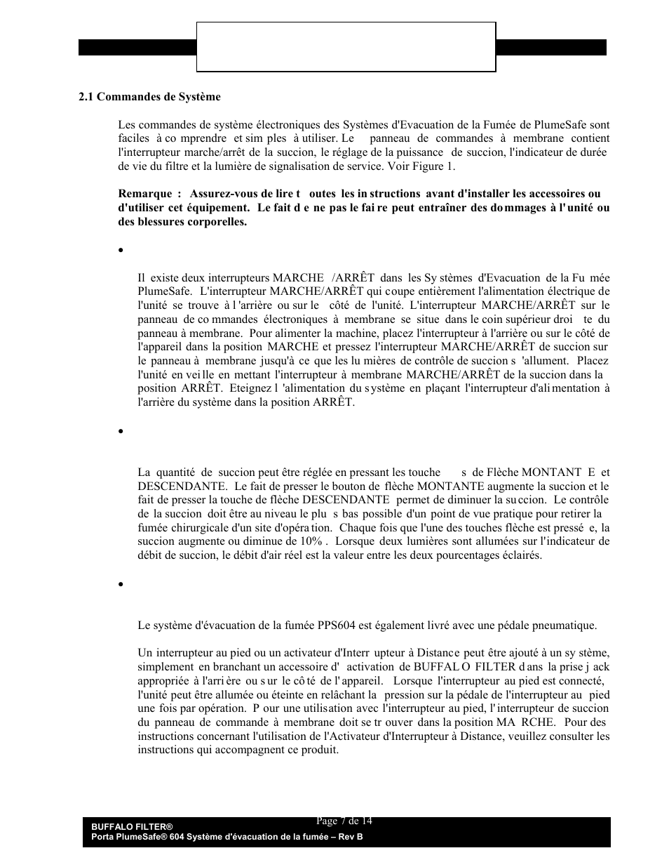 Instructions d'utilisation | Buffalo Filter Porta PlumeSafe 604 User Manual | Page 53 / 75