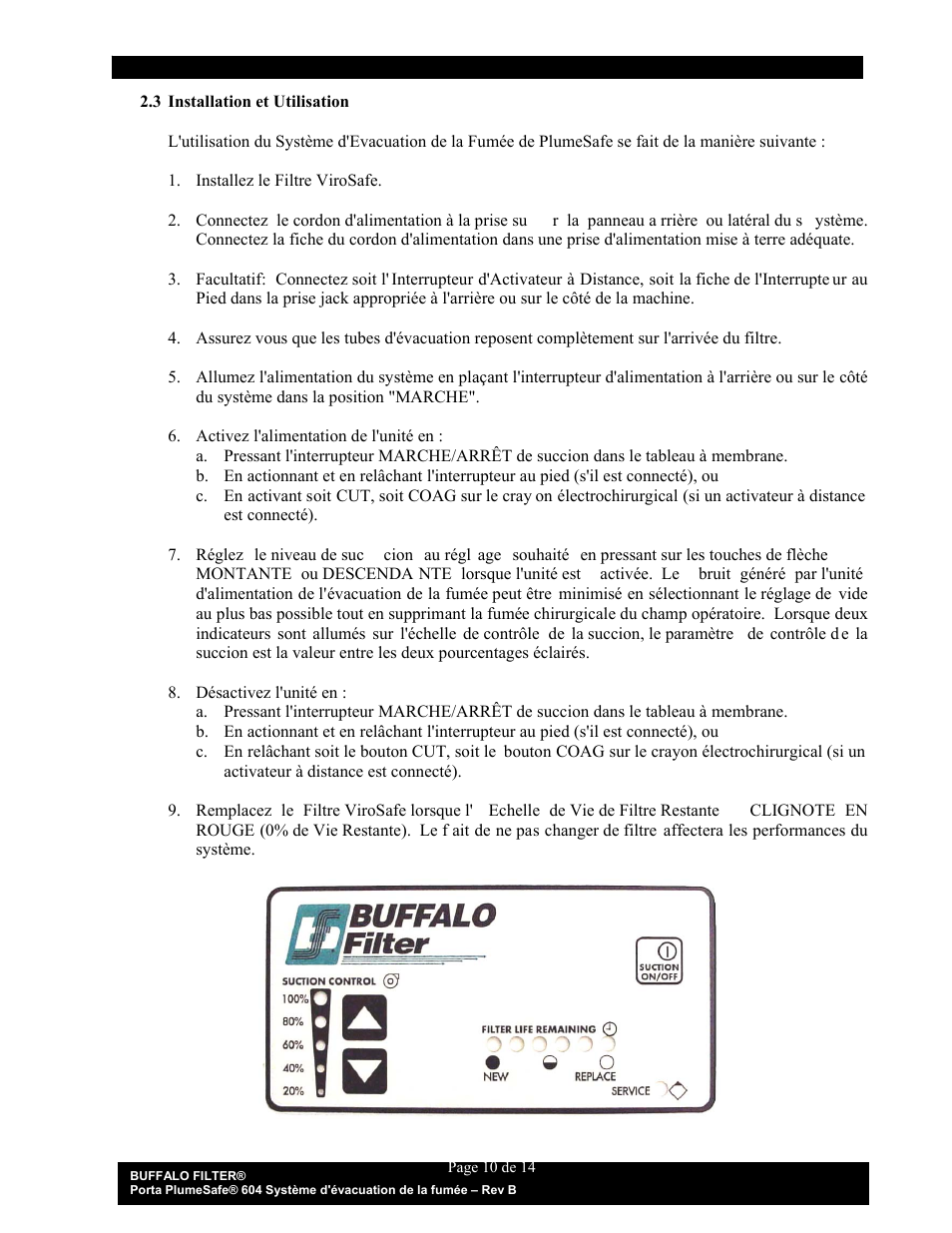 Buffalo Filter Porta PlumeSafe 604 User Manual | Page 56 / 75