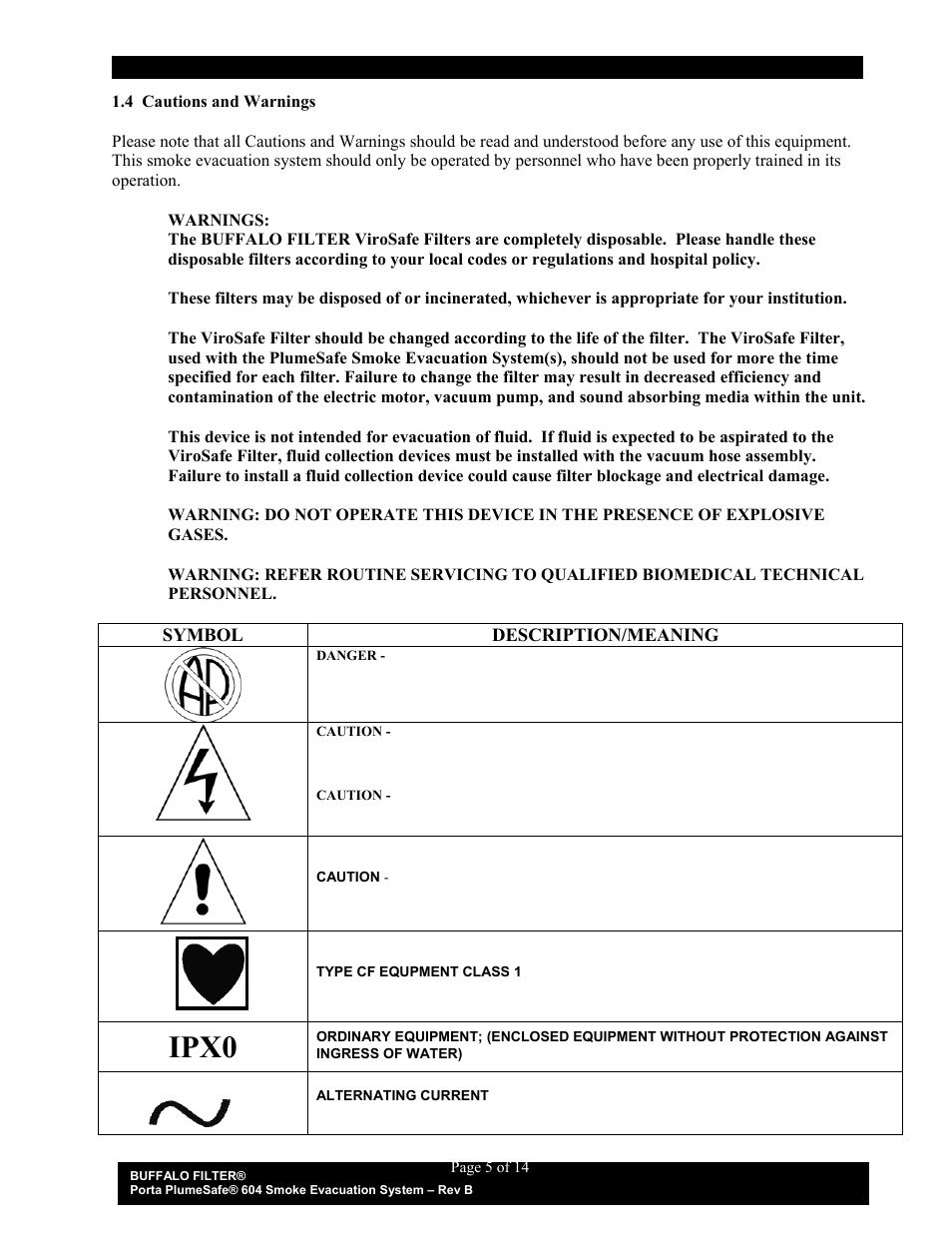 Ipx0 | Buffalo Filter Porta PlumeSafe 604 User Manual | Page 6 / 75