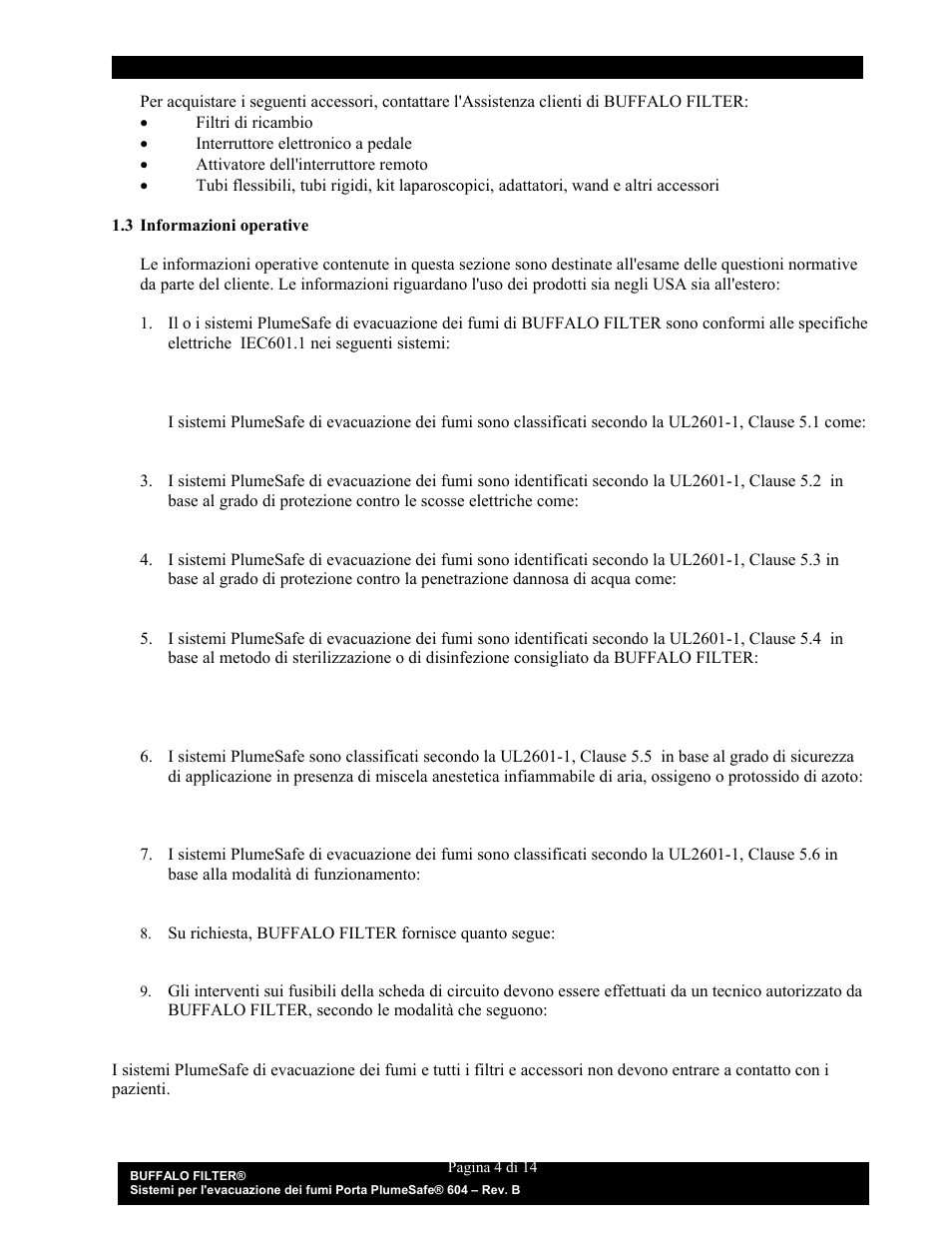 Buffalo Filter Porta PlumeSafe 604 User Manual | Page 65 / 75