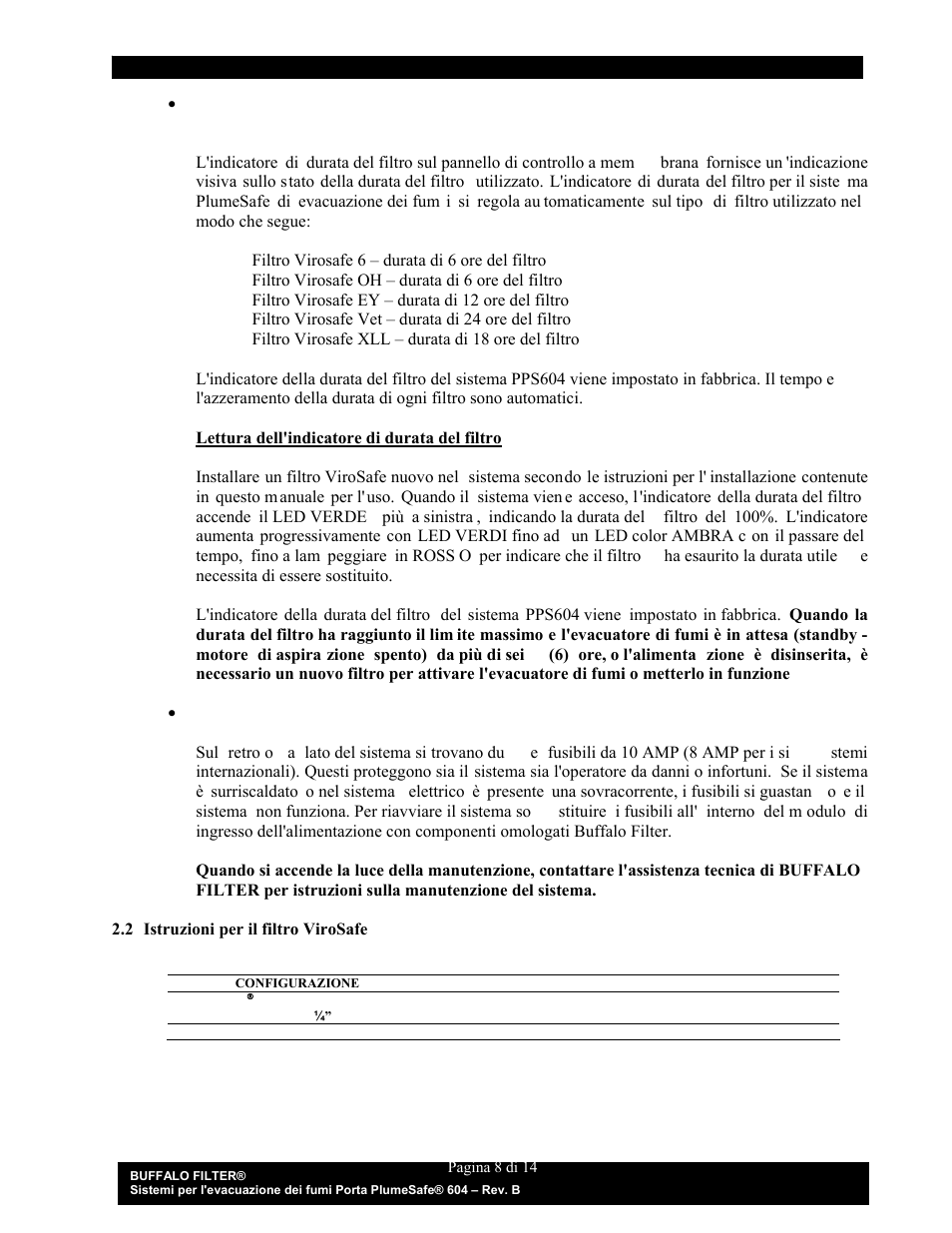 Buffalo Filter Porta PlumeSafe 604 User Manual | Page 69 / 75