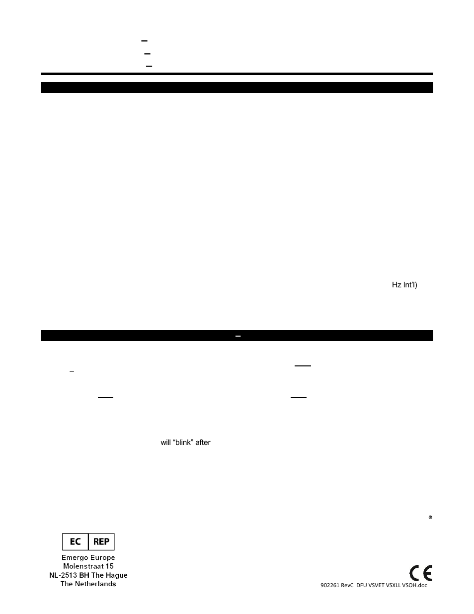 Buffalo Filter VSOH002 User Manual | 1 page