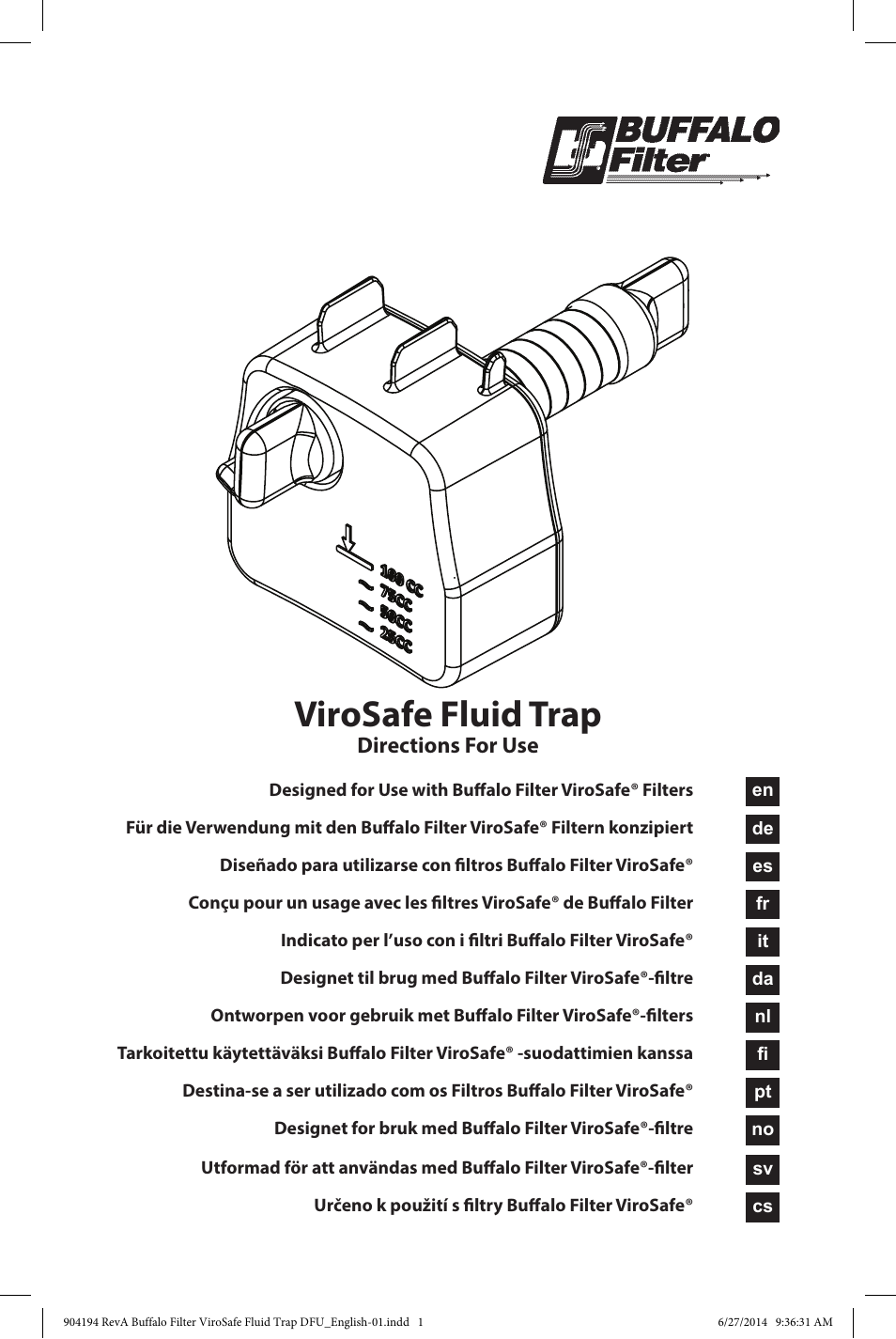 Buffalo Filter ViroSafe Fluid Trap User Manual | 40 pages