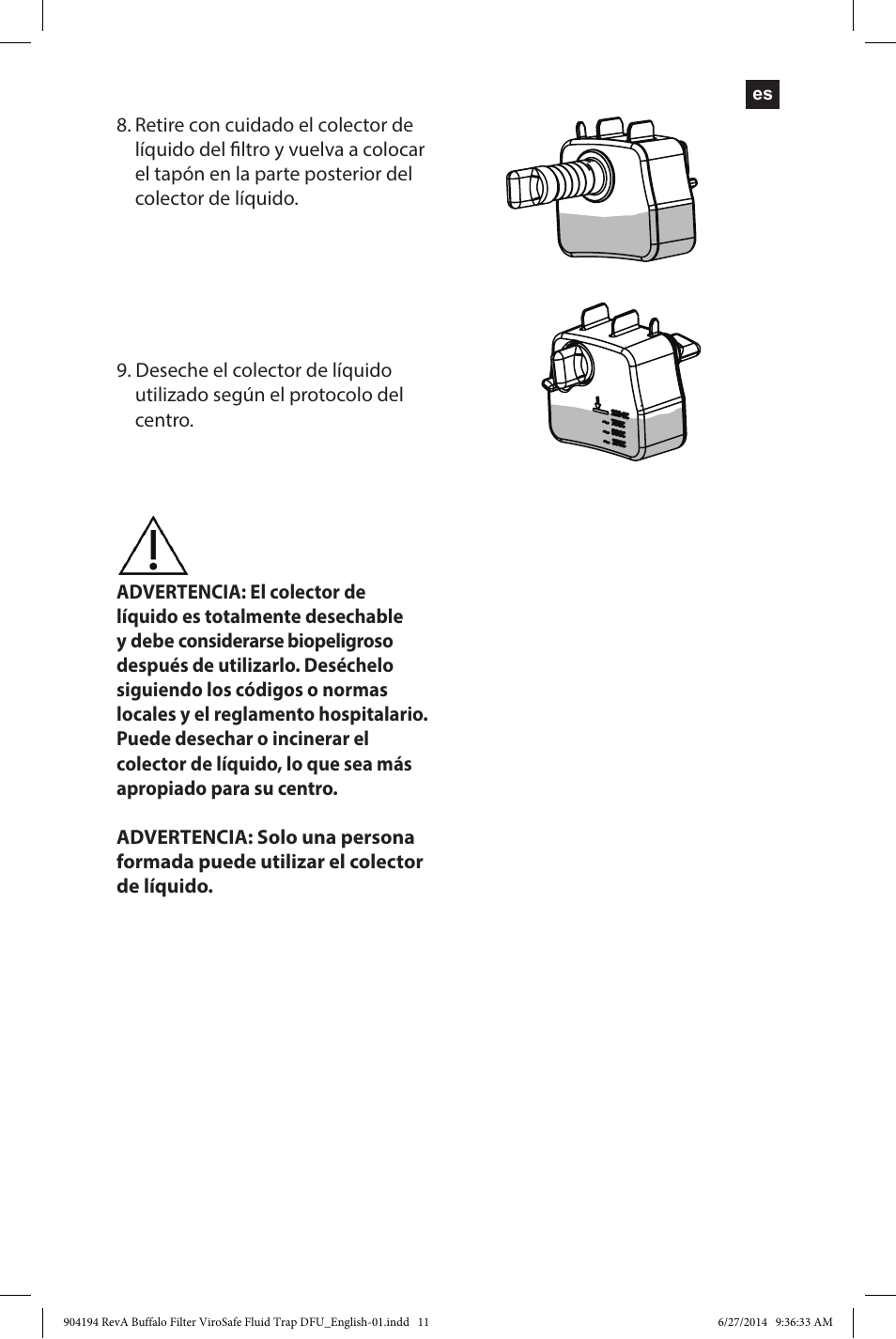 Buffalo Filter ViroSafe Fluid Trap User Manual | Page 11 / 40