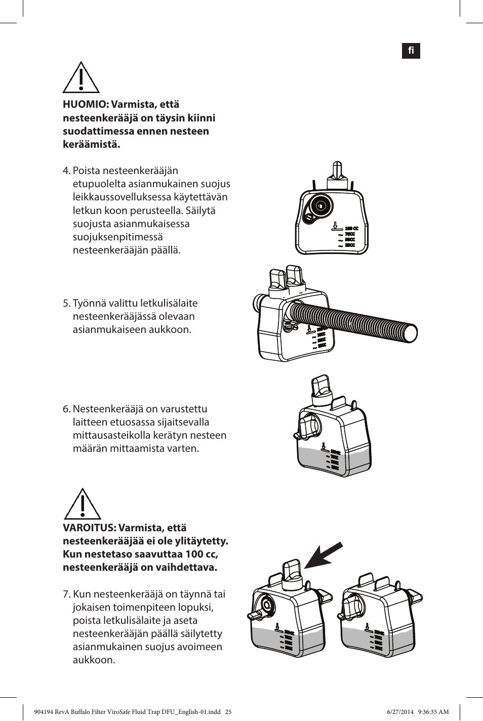 Buffalo Filter ViroSafe Fluid Trap User Manual | Page 25 / 40