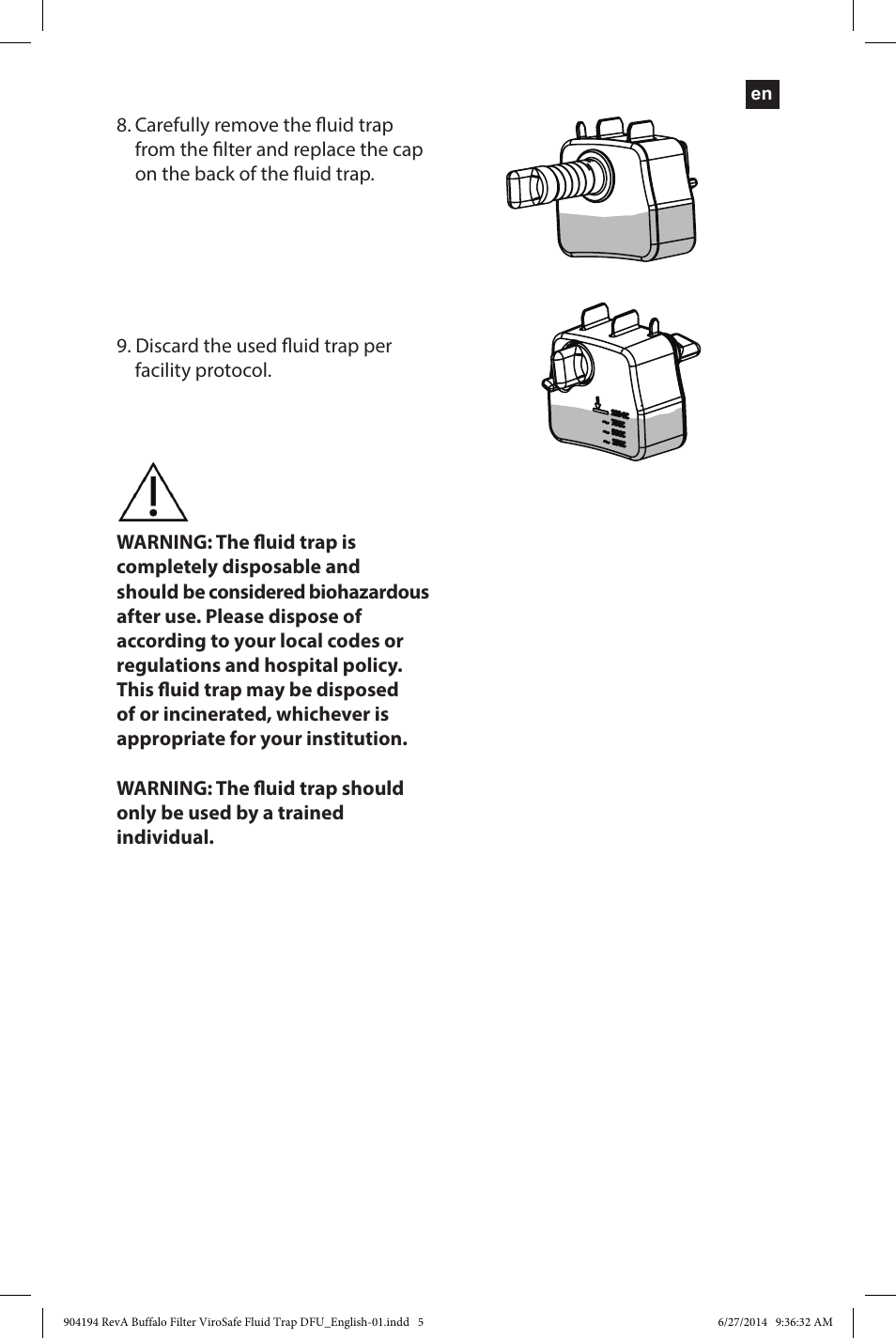 Buffalo Filter ViroSafe Fluid Trap User Manual | Page 5 / 40