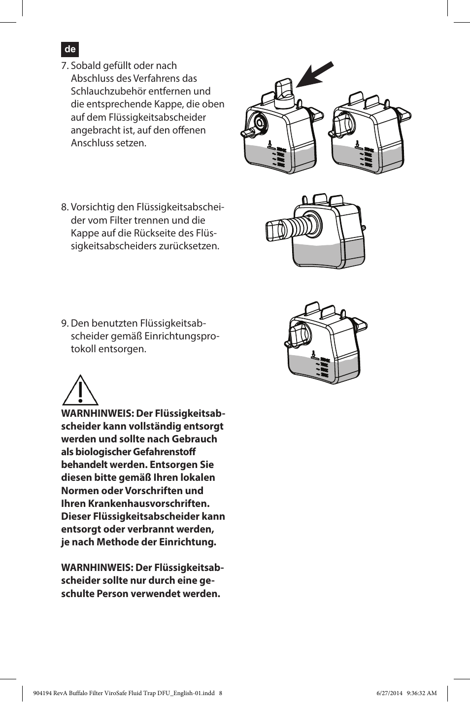 Buffalo Filter ViroSafe Fluid Trap User Manual | Page 8 / 40