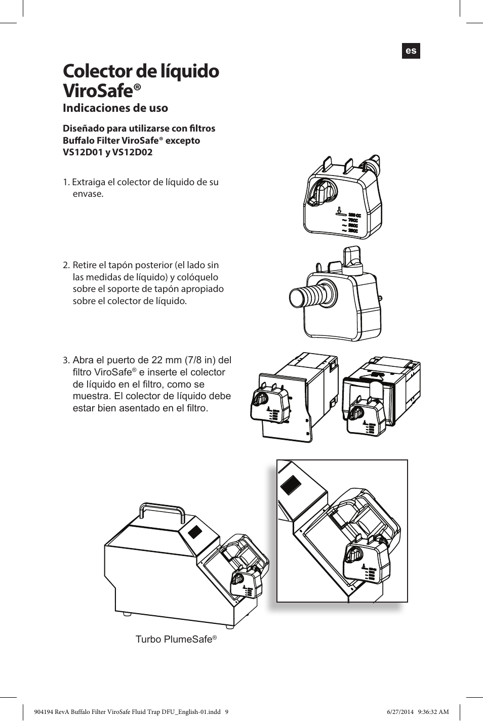 Colector de líquido virosafe | Buffalo Filter ViroSafe Fluid Trap User Manual | Page 9 / 40