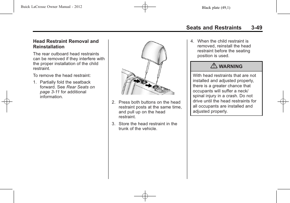 Buick 2012 LaCrosse User Manual | Page 105 / 496