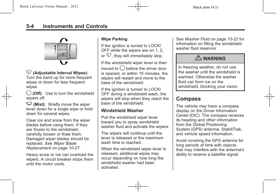 Compass, Compass -4 | Buick 2012 LaCrosse User Manual | Page 120 / 496