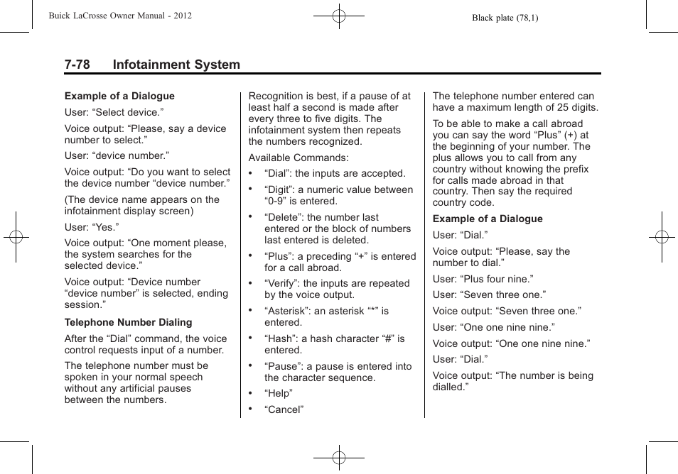 78 infotainment system | Buick 2012 LaCrosse User Manual | Page 252 / 496