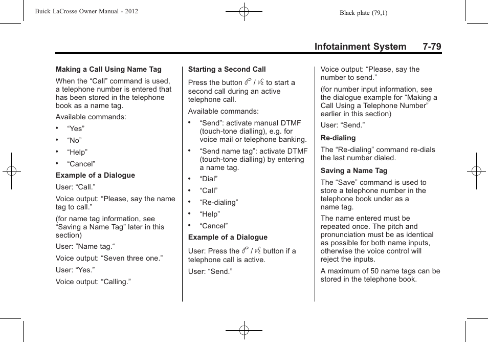 Infotainment system 7-79 | Buick 2012 LaCrosse User Manual | Page 253 / 496