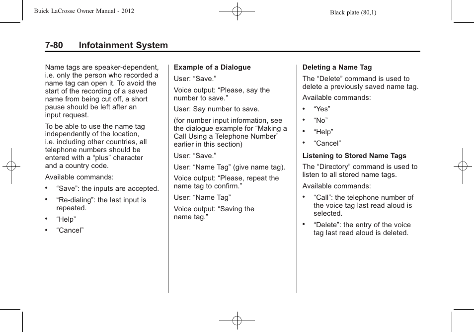 80 infotainment system | Buick 2012 LaCrosse User Manual | Page 254 / 496