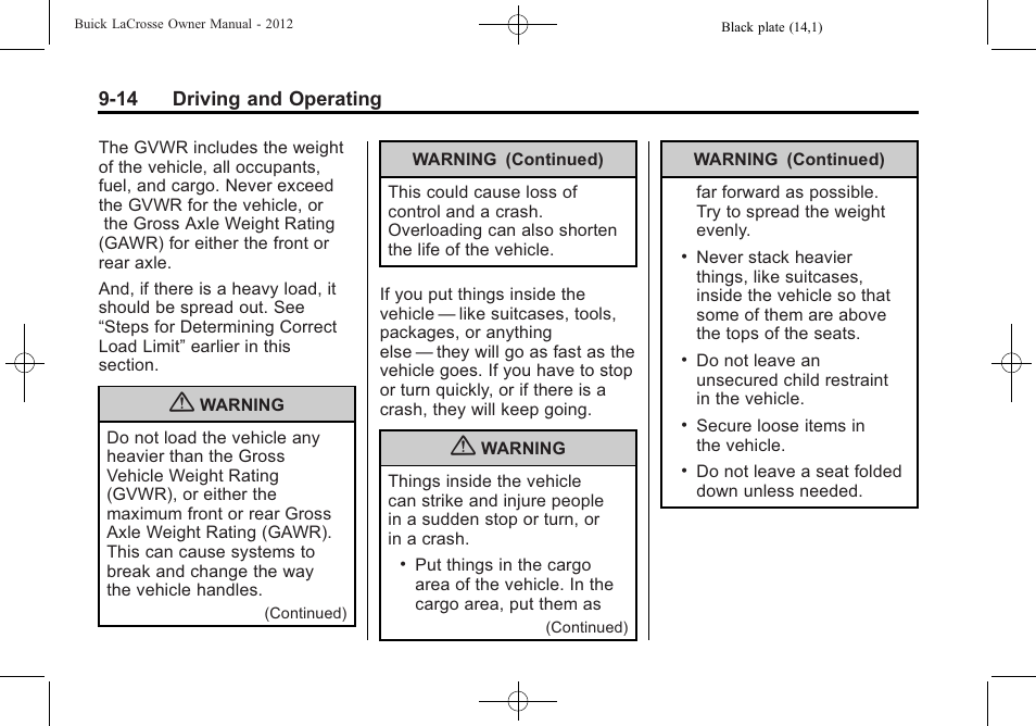 Buick 2012 LaCrosse User Manual | Page 280 / 496