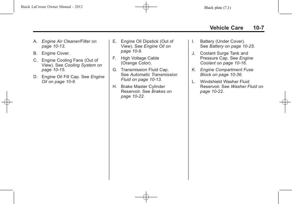 Vehicle care 10-7 | Buick 2012 LaCrosse User Manual | Page 333 / 496