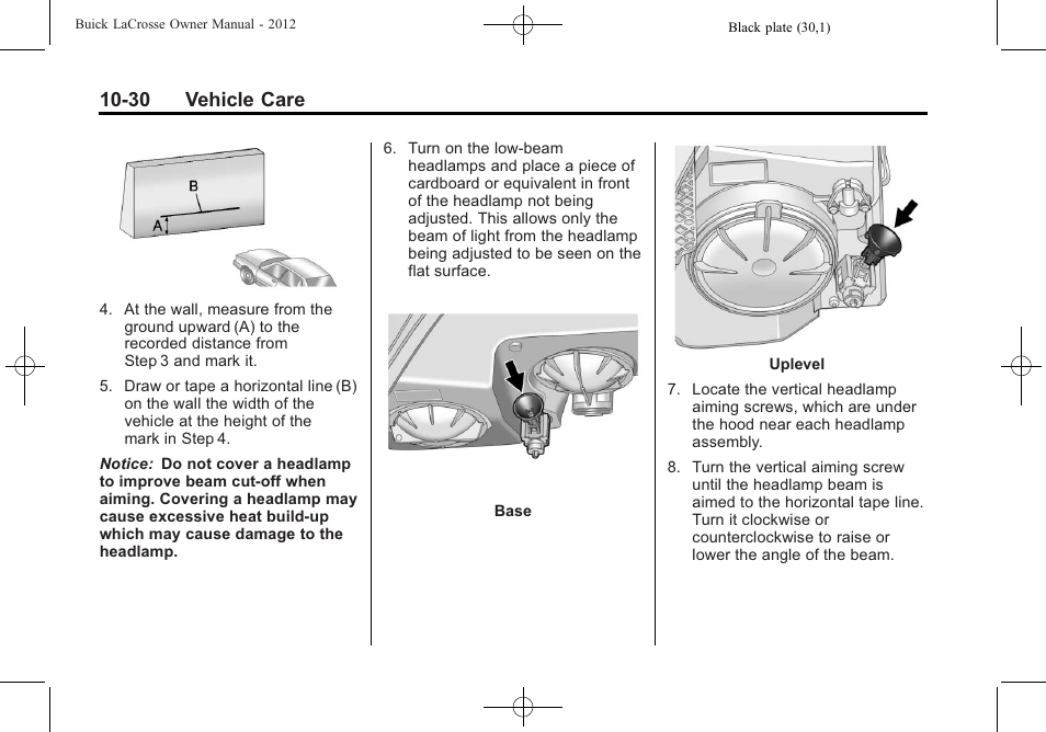 30 vehicle care | Buick 2012 LaCrosse User Manual | Page 356 / 496