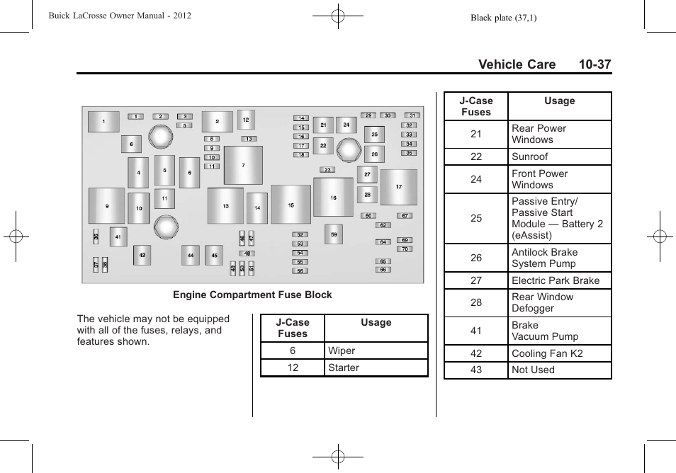 Vehicle care 10-37 | Buick 2012 LaCrosse User Manual | Page 363 / 496