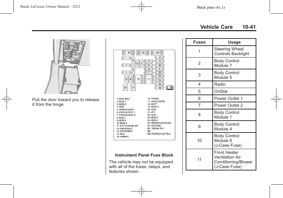 Vehicle care 10-41 | Buick 2012 LaCrosse User Manual | Page 367 / 496