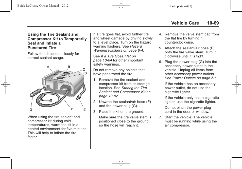 Vehicle care 10-69 | Buick 2012 LaCrosse User Manual | Page 395 / 496