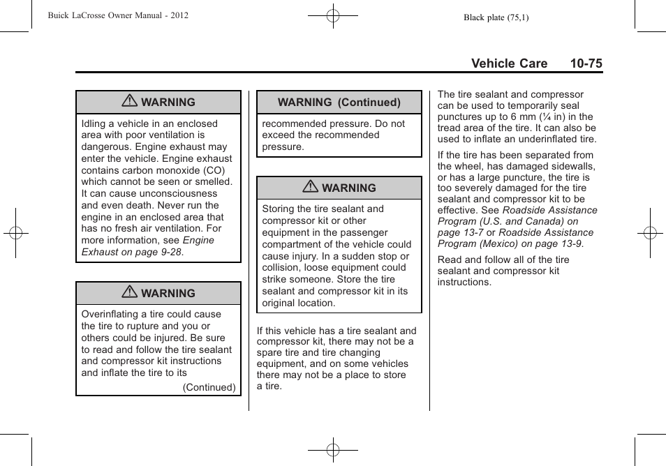 Buick 2012 LaCrosse User Manual | Page 401 / 496