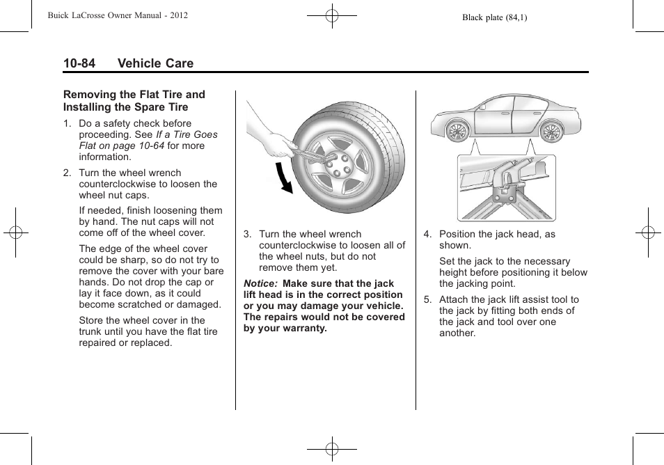 84 vehicle care | Buick 2012 LaCrosse User Manual | Page 410 / 496