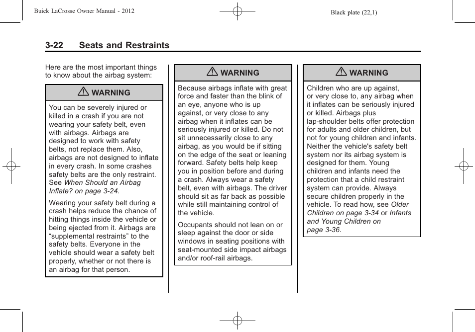 Buick 2012 LaCrosse User Manual | Page 78 / 496