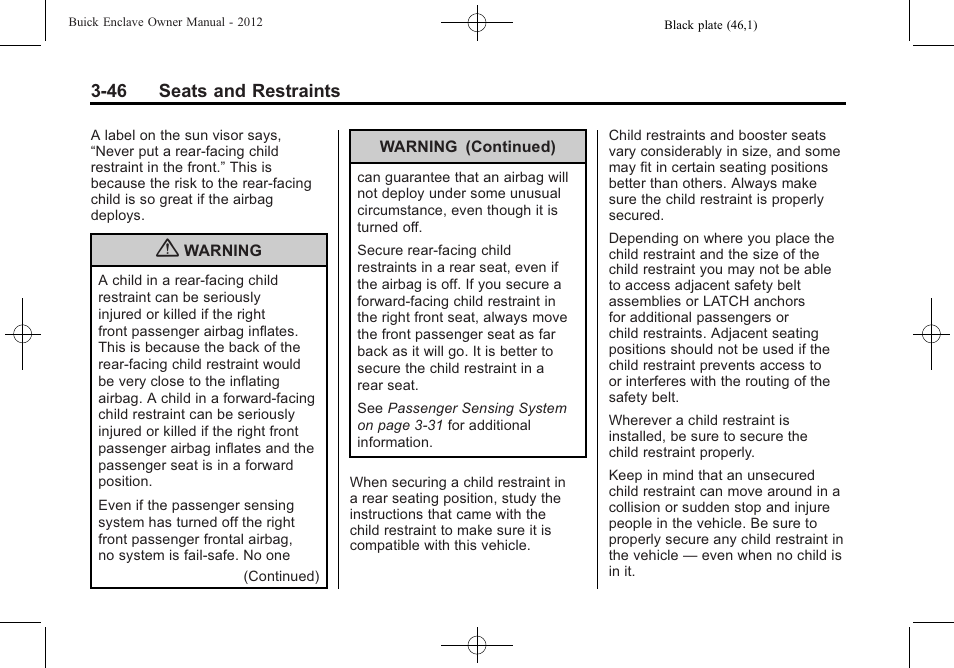 Buick 2012 Enclave User Manual | Page 100 / 474