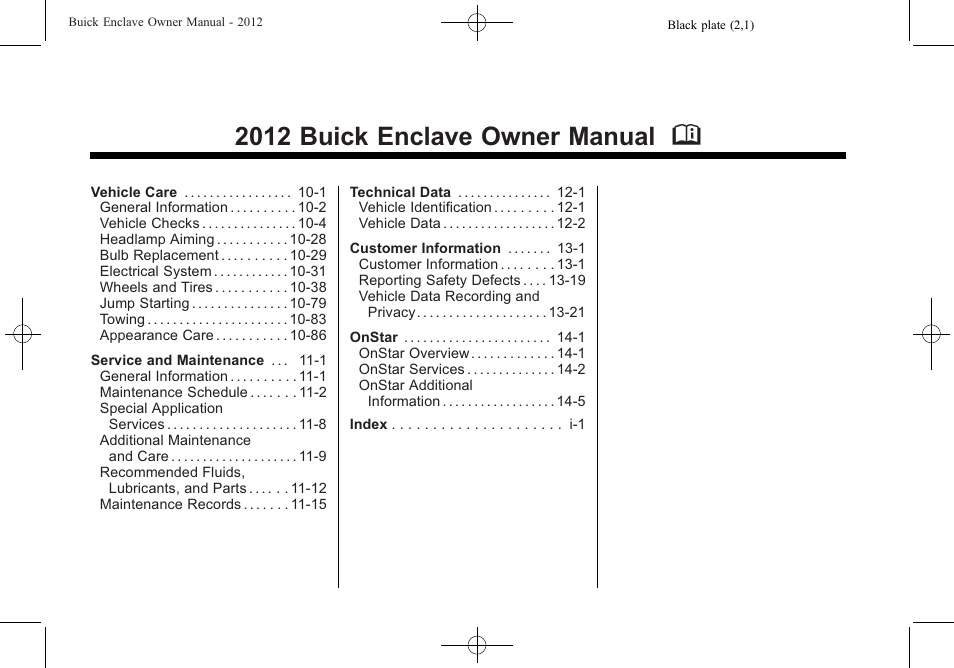 2012 buick enclave owner manual m | Buick 2012 Enclave User Manual | Page 2 / 474