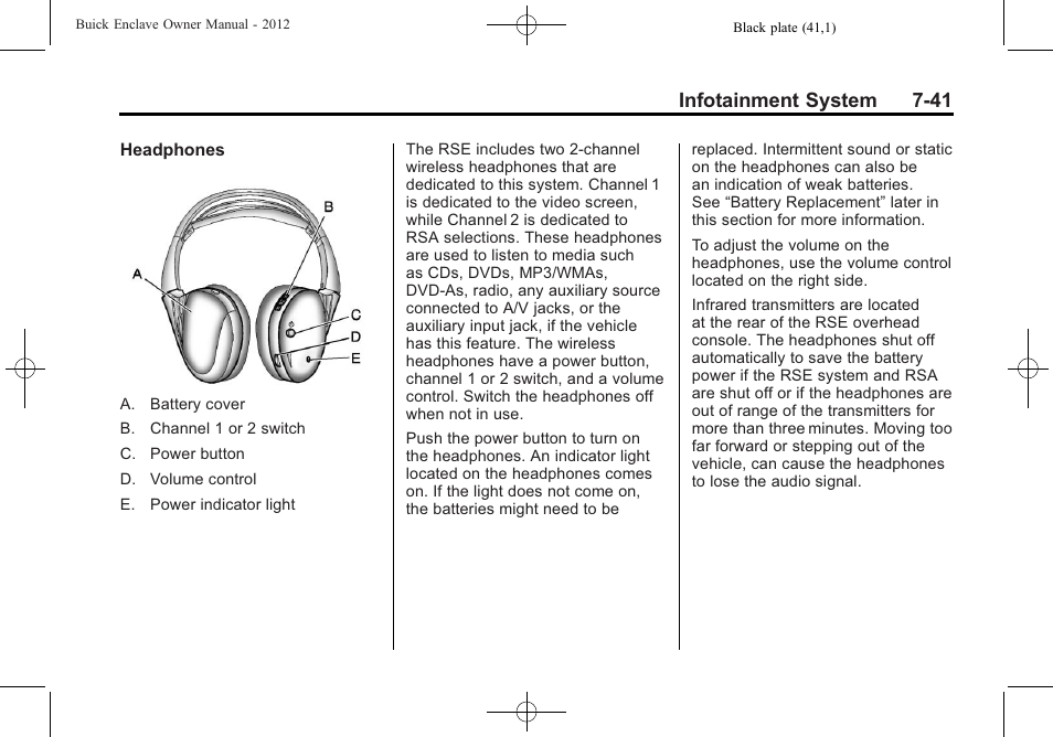 Infotainment system 7-41 | Buick 2012 Enclave User Manual | Page 225 / 474