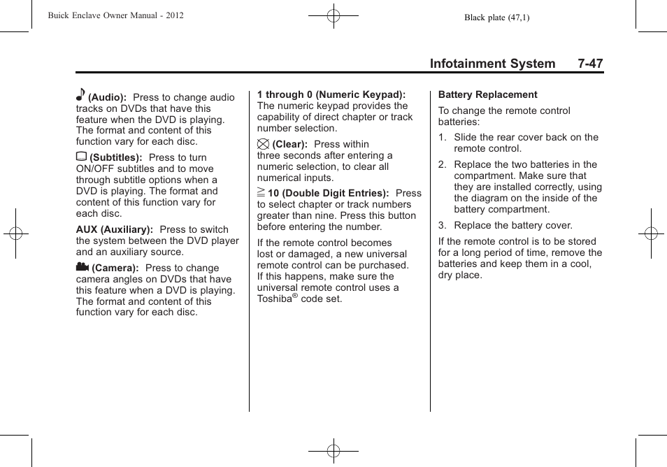 Buick 2012 Enclave User Manual | Page 231 / 474