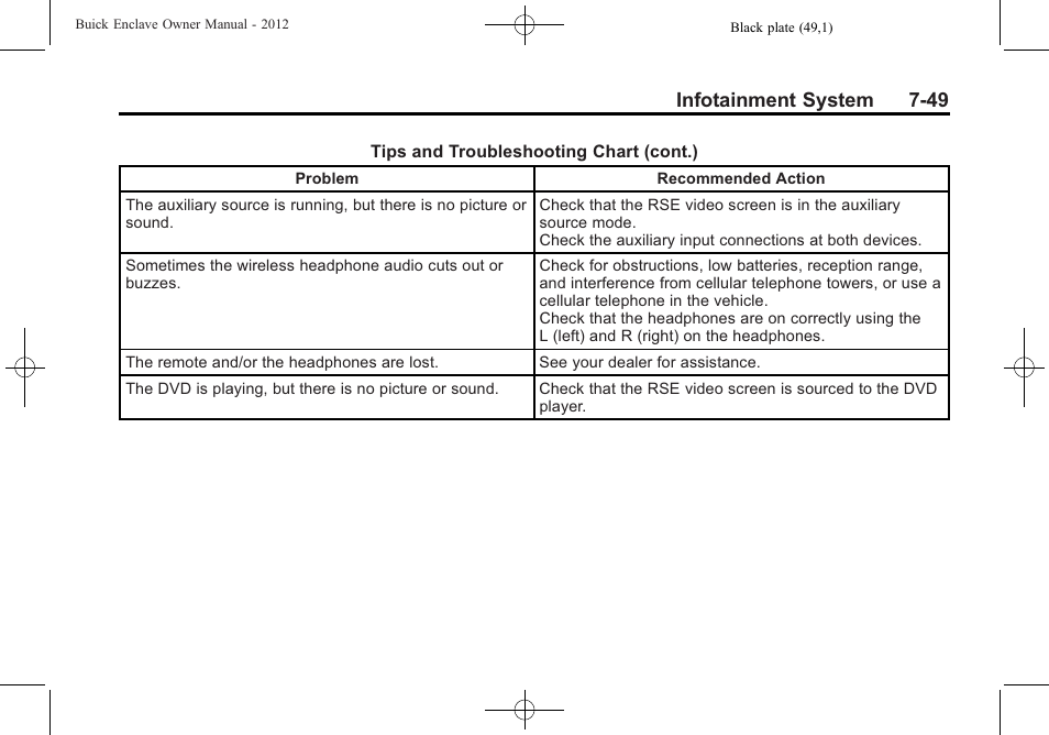 Infotainment system 7-49 | Buick 2012 Enclave User Manual | Page 233 / 474