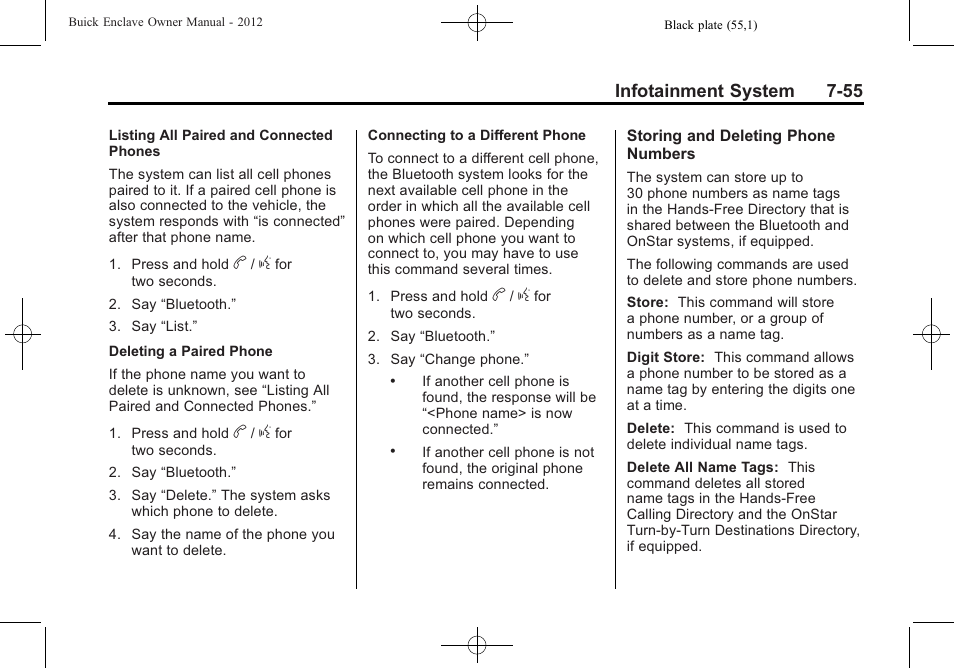 Infotainment system 7-55 | Buick 2012 Enclave User Manual | Page 239 / 474