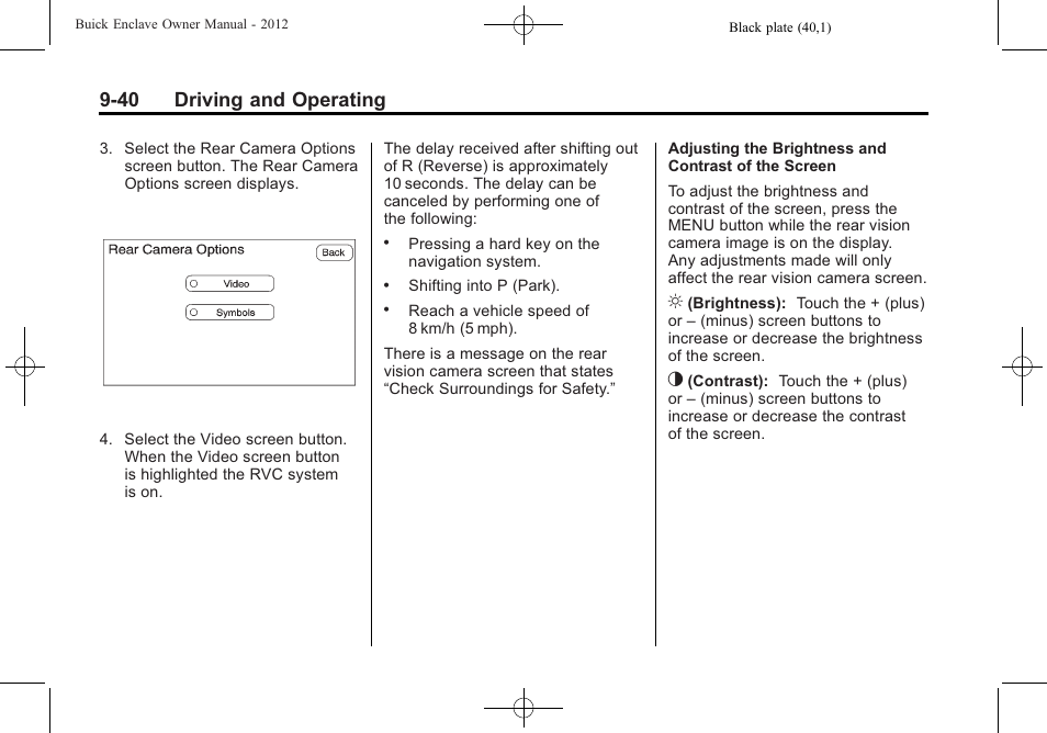 40 driving and operating | Buick 2012 Enclave User Manual | Page 294 / 474