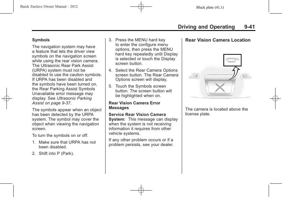 Driving and operating 9-41 | Buick 2012 Enclave User Manual | Page 295 / 474