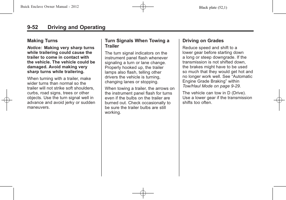 52 driving and operating | Buick 2012 Enclave User Manual | Page 306 / 474
