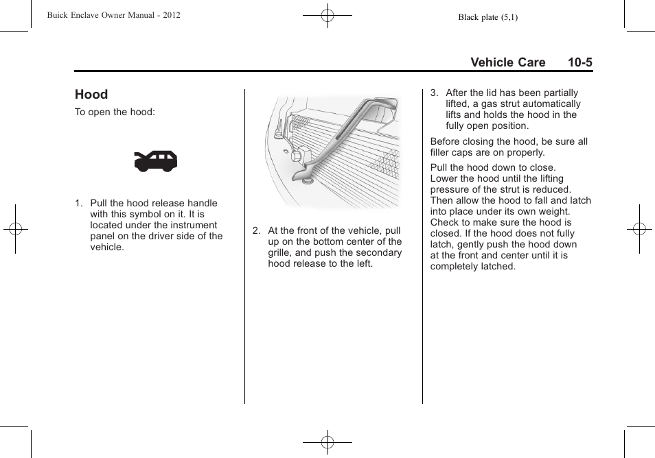 Hood, Hood -5 | Buick 2012 Enclave User Manual | Page 317 / 474