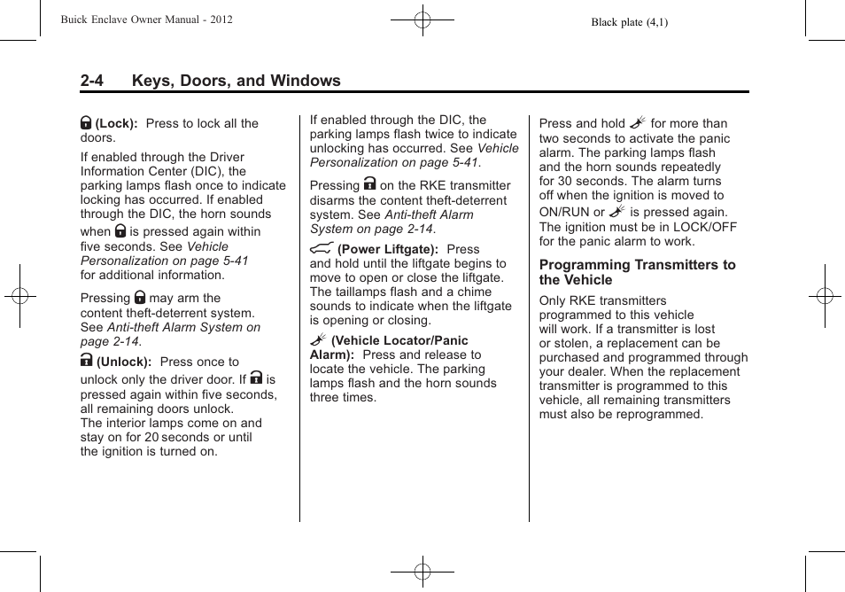 Buick 2012 Enclave User Manual | Page 34 / 474