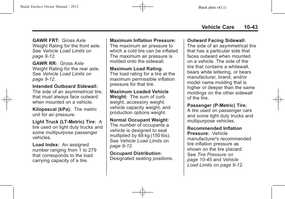 Buick 2012 Enclave User Manual | Page 355 / 474