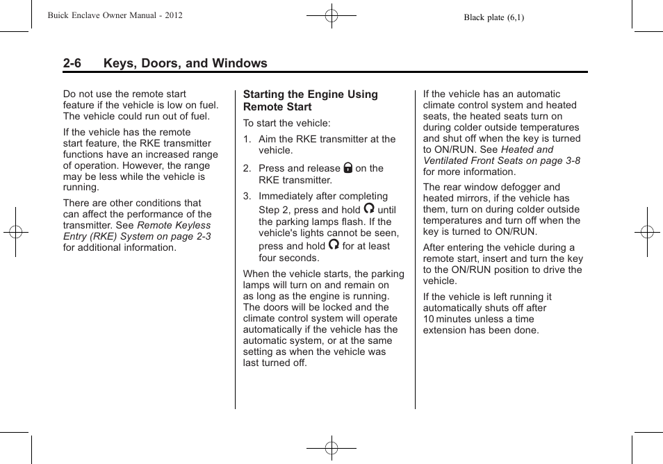 Buick 2012 Enclave User Manual | Page 36 / 474